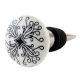 Black Leaf Flat Ceramic Wine Bottle Stopper